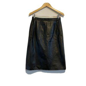 West Bay Sport Leathers Vintage 100% Leather Pencil Skirt Size 8 Black